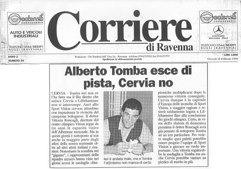 Alberto Tomba esce di pista