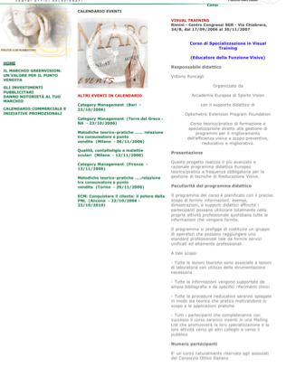 Corso di specializzazione in Visual Training VT1