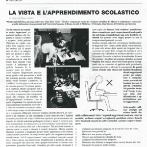 La vista e l'apprendimento scolastico