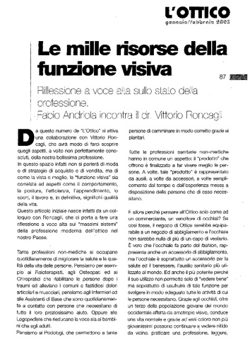 Le mille risorse della funzione visiva