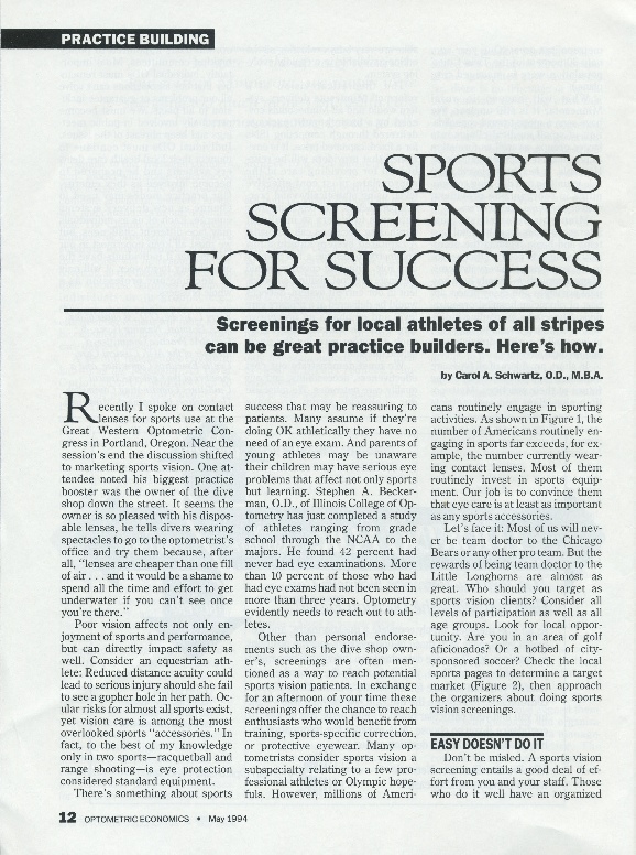 Sport screening for success