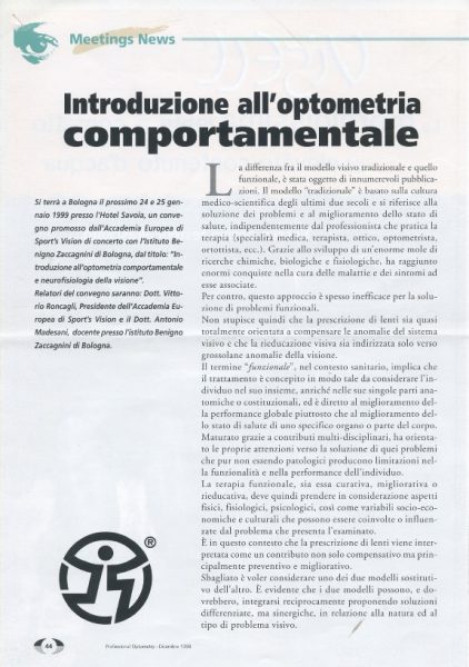 Introduzione all'optometria comportamentale