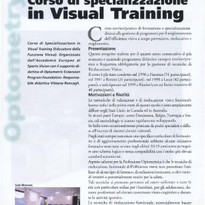 Corso di specializzazione in Visual Training 1999-2000